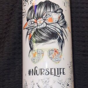 Source Unknown Nurse Life Tumbler - White and Orange